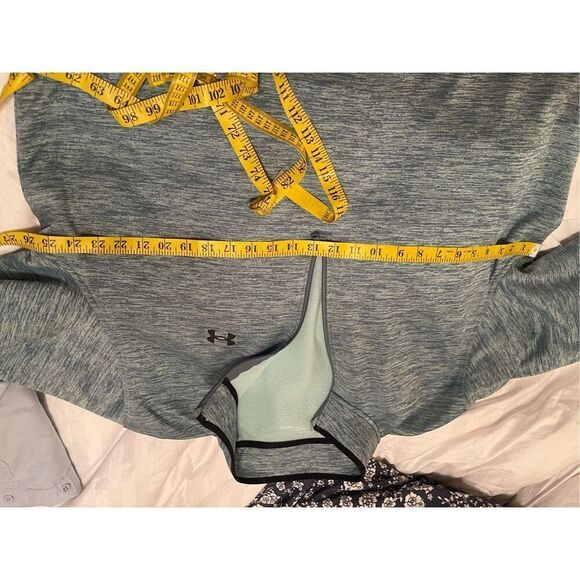 Under Armour Mens Grey/green Long-Sleeve 1/4 Zip Pullover Fleece Jacket Extra Ex - Picture 14 of 16